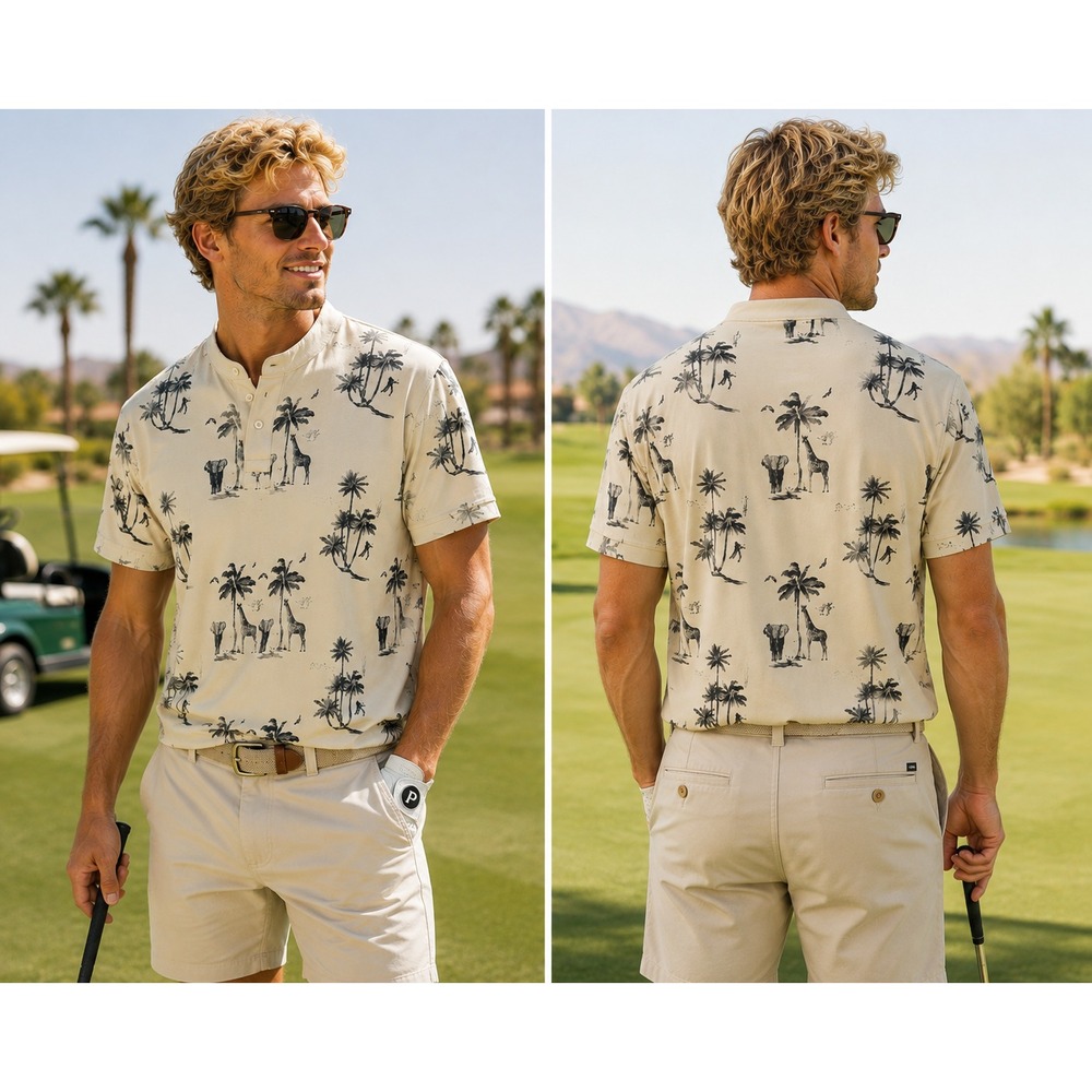 Mantra Men's Catalyst Polo Safari Golf Performance Athletic NWOT Shirt L